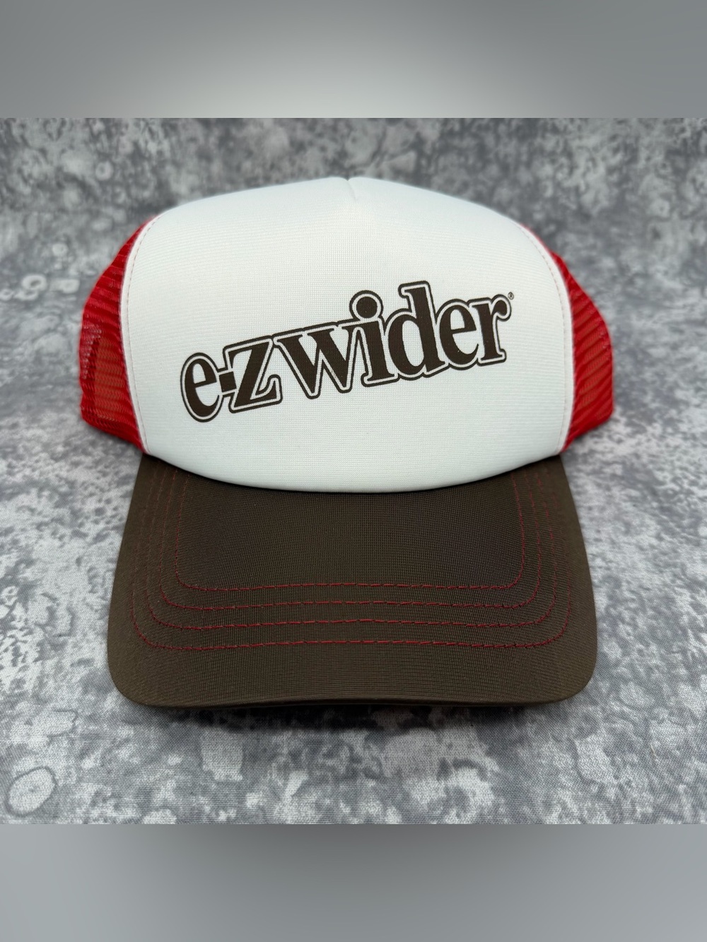E-Z wider vintage Red, White & Brown Trucker Cap